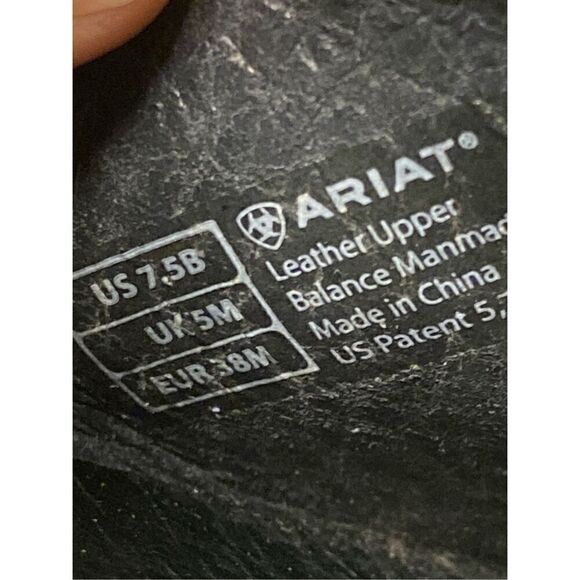 Ariat 'Sandy'  Black Gray Leather Wedge Heels Sandals Slingback - Picture 10 of 10